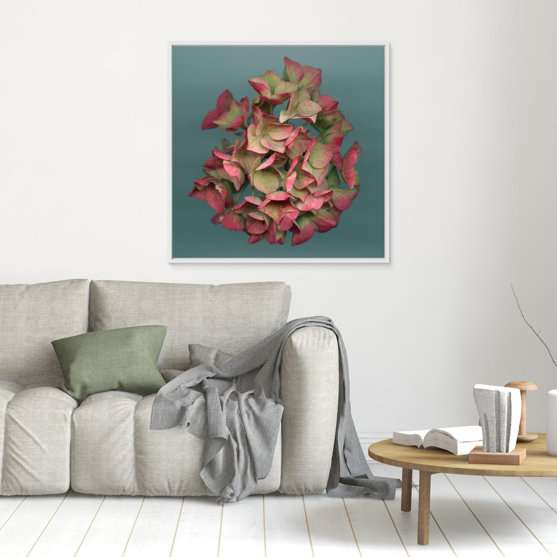 Nazomerfluisteringen: Roze hortensia  -  Canvas print