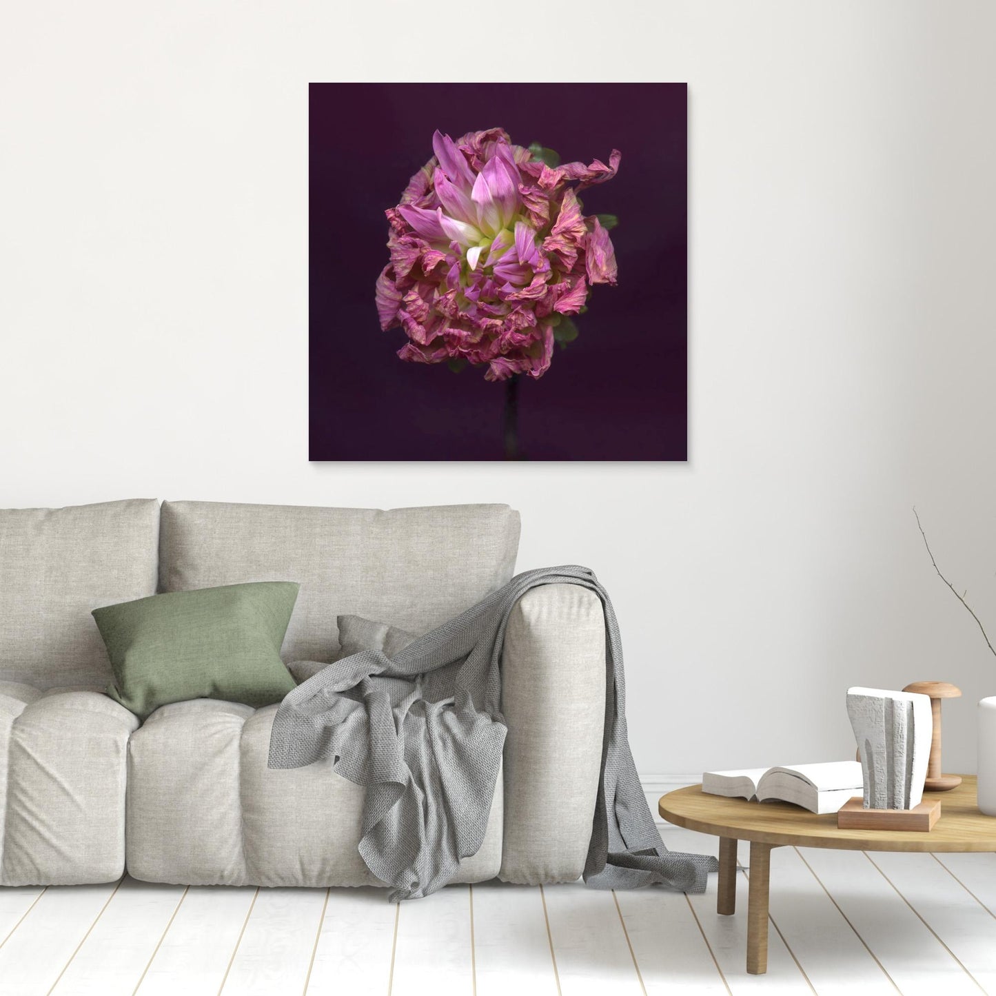 Nazomerfluisteringen: Roze dahlia  -  Canvas print